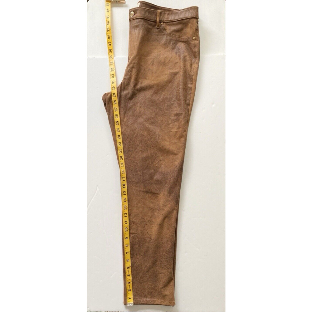 Chico's Pants Womens 3r (16) Brown Faux Suede Worn Luggage Ultimate Fit Pull-on - Picture 9 of 11